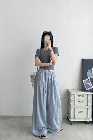 Summer Wide-Leg Sunscreen Pants for Women - Casual Thin Floor-Length Trousers for Work - Sun Yuzu Cool Style