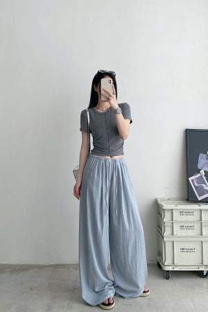 Summer Wide-Leg Sunscreen Pants for Women - Casual Thin Floor-Length Trousers for Work - Sun Yuzu Cool Style