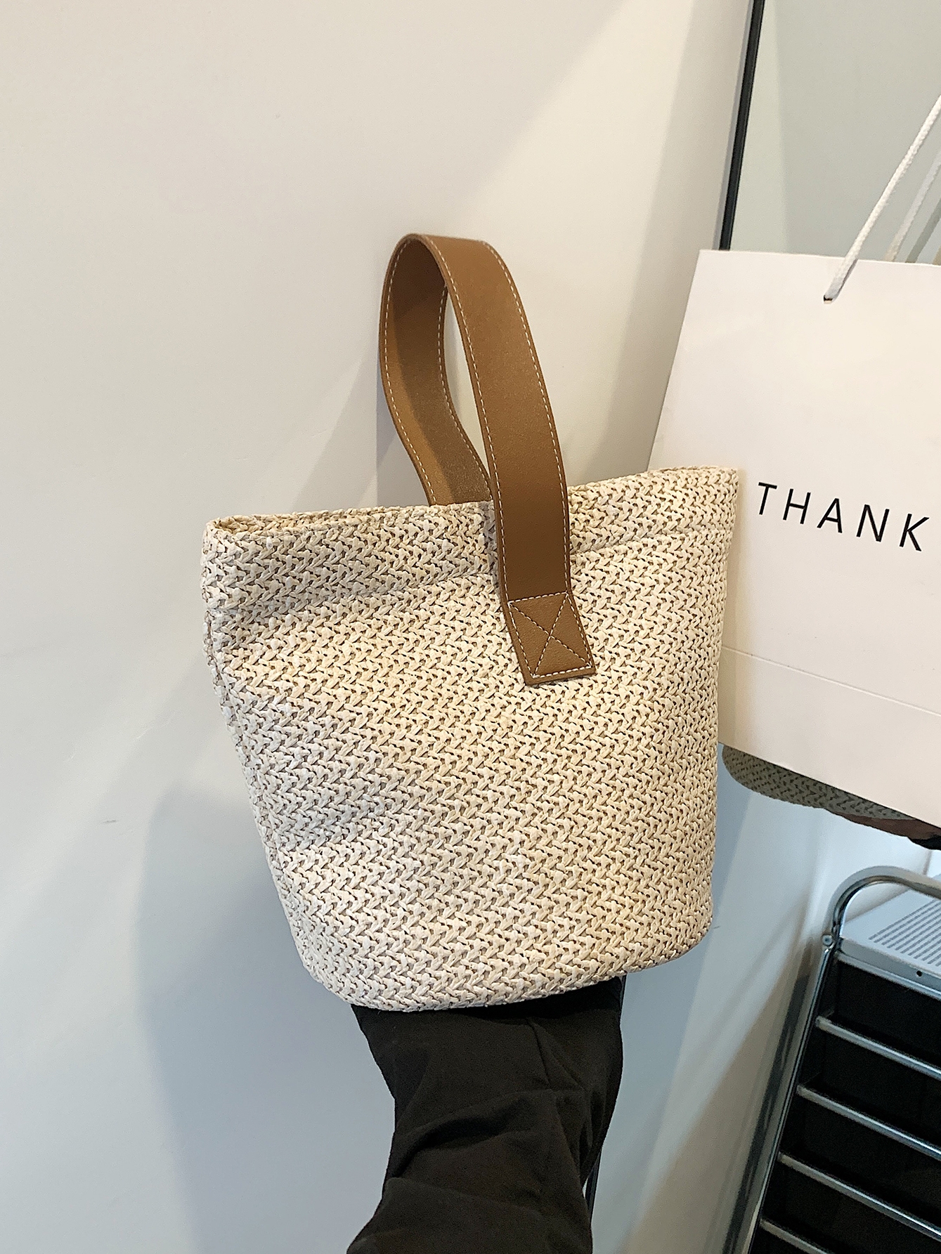 Summer Woven Straw Bucket Bag for Women - 2025 Stylish Beach Handbag, Vacation Essential, Small Tote for Girls Summer Woven Straw Bucket Bag for Women - 2025 Stylish Beach Handbag, Vacation Essential, Small Tote for Girls