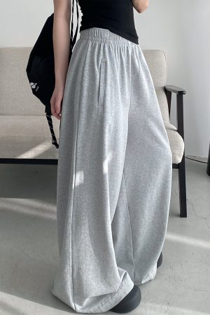 Sun Grapefruit Loose-Fitting Wide-Leg Sweatpants for Women - Stylish Casual Long Pants with Great Drape for Spring and Summer