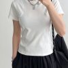 Sun Grapefruit Short-Sleeve T-Shirt for Women - Round Neck Slim-Fit Summer Top, Trendy Niche Shoulder Style
