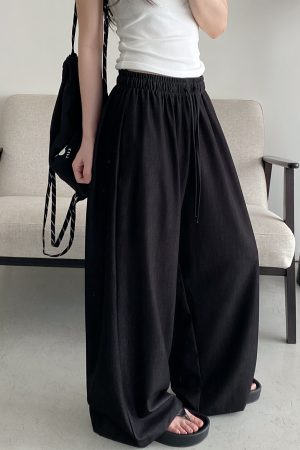 Sun Grapefruit Wide-Leg Denim Pants for Women - Soft, Loose Drape, Versatile Summer Style