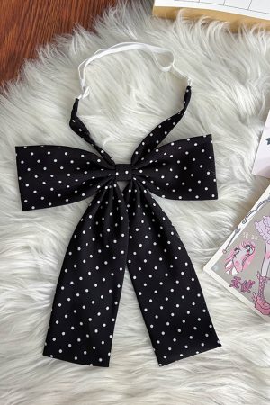 Super Large Polka Dot Bowtie Uniform Accessory - Adjustable Pink Bowknot for Versatile College Style, Cute Pudding Bear Design