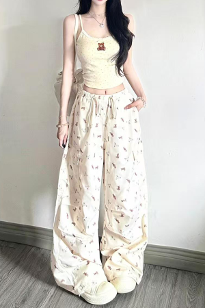 Sweet Cool Spicy Girl Cargo Pants - Loose Straight-Leg Wide-Leg Sports Casual Trousers for a 90s Y2K Inspired Look