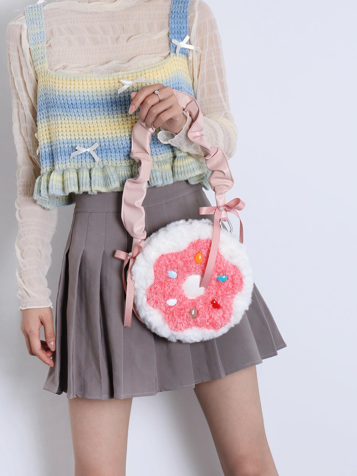 Sweet Donut Small Round Crossbody Bag for Girls - Cute Trendy Phone Bag in Lolita Style Sweet Donut Small Round Crossbody Bag for Girls - Cute Trendy Phone Bag in Lolita Style