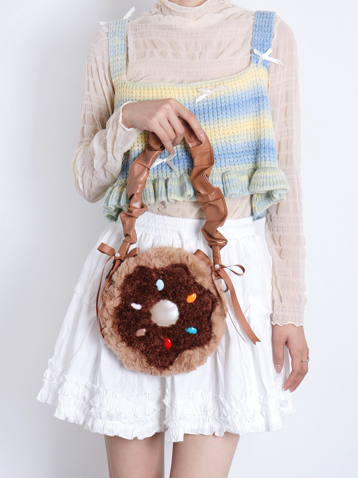 Sweet Donut Small Round Crossbody Bag for Girls - Cute Trendy Phone Bag in Lolita Style Sweet Donut Small Round Crossbody Bag for Girls - Cute Trendy Phone Bag in Lolita Style