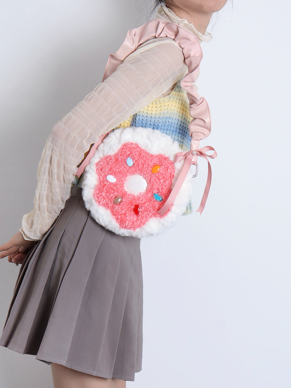Sweet Donut Small Round Crossbody Bag for Girls - Cute Trendy Phone Bag in Lolita Style Sweet Donut Small Round Crossbody Bag for Girls - Cute Trendy Phone Bag in Lolita Style