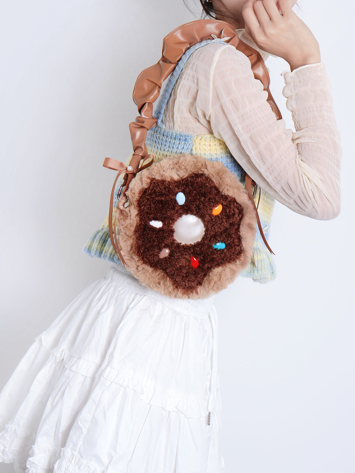 Sweet Donut Small Round Crossbody Bag for Girls - Cute Trendy Phone Bag in Lolita Style Sweet Donut Small Round Crossbody Bag for Girls - Cute Trendy Phone Bag in Lolita Style