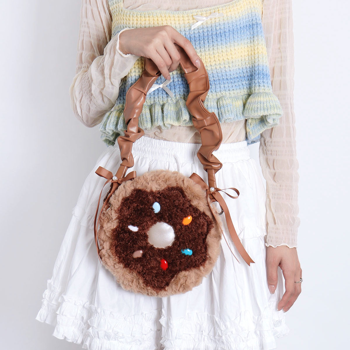 Sweet Donut Small Round Crossbody Bag for Girls - Cute Trendy Phone Bag in Lolita Style Sweet Donut Small Round Crossbody Bag for Girls - Cute Trendy Phone Bag in Lolita Style