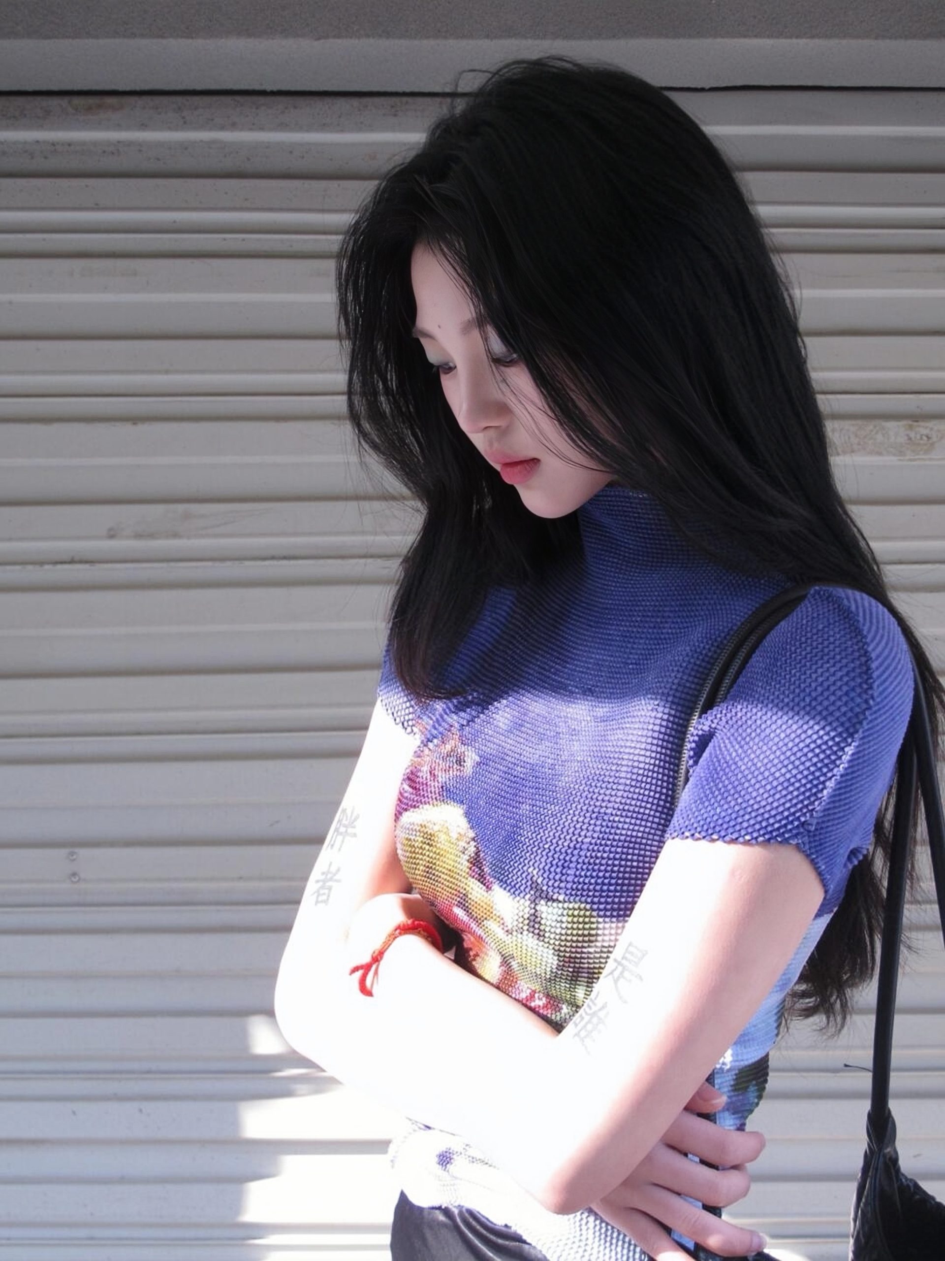 Sweet Grapes Pleated T-Shirt Top - Art Student Series Still Life Design, Pre-Exam Inspiration, Perfect for 90s and Y2K Styles Sweet Grapes Pleated T-Shirt Top - Art Student Series Still Life Design, Pre-Exam Inspiration, Perfect for 90s and Y2K Styles