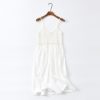 Sweet Hollow Knitted Camisole Dress - Summer Seaside Fairy Style with Waist-Cinching Design in White