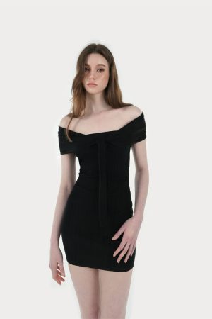 Tencel Multi-Wear Strapless Shawl Knitted Dress - Versatile Fashion for 90s Y2K Style