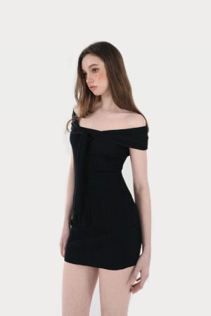 Tencel Multi-Wear Strapless Shawl Knitted Dress - Versatile Fashion for 90s Y2K Style
