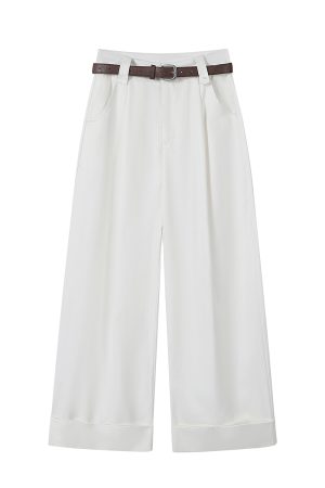 Tencel Washed Cotton Wide-Leg Pants for Women, Hip-Hiding Slimming Casual Nine-Point Pants, 90s Inspired Spring/Summer Fashion