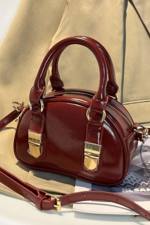 Textured Niche Bowling Bag for Women - 2025 Fashion, Simple Design, Small Round Shoulder Crossbody Handbag