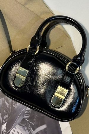 Textured Niche Bowling Bag for Women - 2025 Fashion, Simple Design, Small Round Shoulder Crossbody Handbag