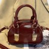 Textured Niche Bowling Bag for Women - 2025 Fashion, Simple Design, Small Round Shoulder Crossbody Handbag