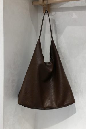Textured Soft Leather Large Capacity Shoulder Tote Bag - 2023 Autumn/Winter Lazy Style Versatile Fashion Handbag