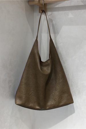 Textured Soft Leather Large Capacity Shoulder Tote Bag - 2023 Autumn/Winter Lazy Style Versatile Fashion Handbag