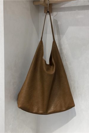 Textured Soft Leather Large Capacity Shoulder Tote Bag - 2023 Autumn/Winter Lazy Style Versatile Fashion Handbag