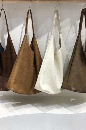 Textured Soft Leather Large Capacity Shoulder Tote Bag - 2023 Autumn/Winter Lazy Style Versatile Fashion Handbag