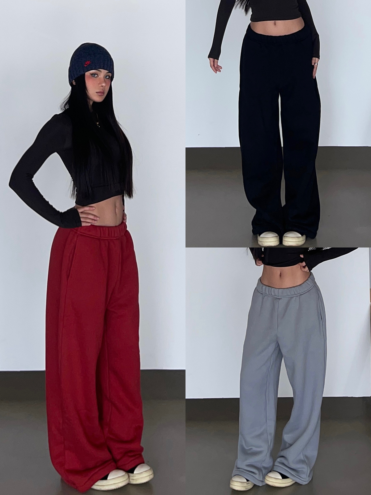 Thick Fleece 2-in-1 Butt-Lifting Sweatpants for Cold Weather, Narrow Waist Drawstring, Super Warm, Available in 3 Colors Thick Fleece 2-in-1 Butt-Lifting Sweatpants for Cold Weather, Narrow Waist Drawstring, Super Warm, Available in 3 Colors