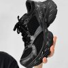 Thick-Soled Black Dad Sneakers for Men and Women - Height-Increasing Streetwear Warrior Sports Shoes