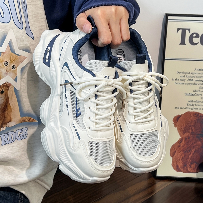 Thick-Soled Dad Shoes for Women - 2025 New Style Mesh Breathable Casual Sneakers - Versatile Soft-Soled White Sports Footwear Thick-Soled Dad Shoes for Women - 2025 New Style Mesh Breathable Casual Sneakers - Versatile Soft-Soled White Sports Footwear