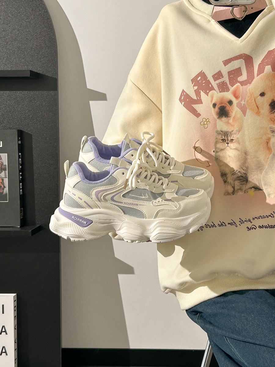 Thick-Soled Dad Shoes for Women - 2025 New Style Mesh Breathable Casual Sneakers - Versatile Soft-Soled White Sports Footwear Thick-Soled Dad Shoes for Women - 2025 New Style Mesh Breathable Casual Sneakers - Versatile Soft-Soled White Sports Footwear