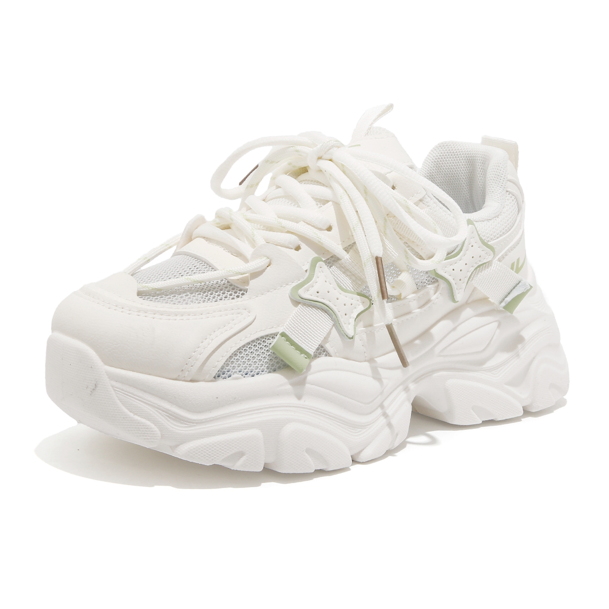 Thick-Soled Dad Shoes for Women - 2025 New Style Mesh Breathable Casual Sneakers - Versatile Soft-Soled White Sports Footwear Thick-Soled Dad Shoes for Women - 2025 New Style Mesh Breathable Casual Sneakers - Versatile Soft-Soled White Sports Footwear