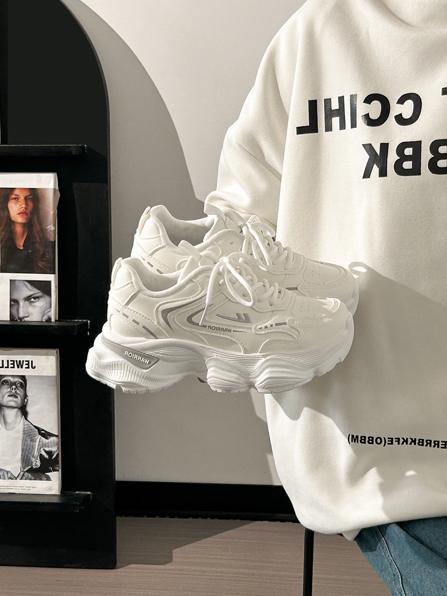 Thick-Soled Dad Shoes for Women - 2025 New Style Mesh Breathable Casual Sneakers - Versatile Soft-Soled White Sports Footwear Thick-Soled Dad Shoes for Women - 2025 New Style Mesh Breathable Casual Sneakers - Versatile Soft-Soled White Sports Footwear