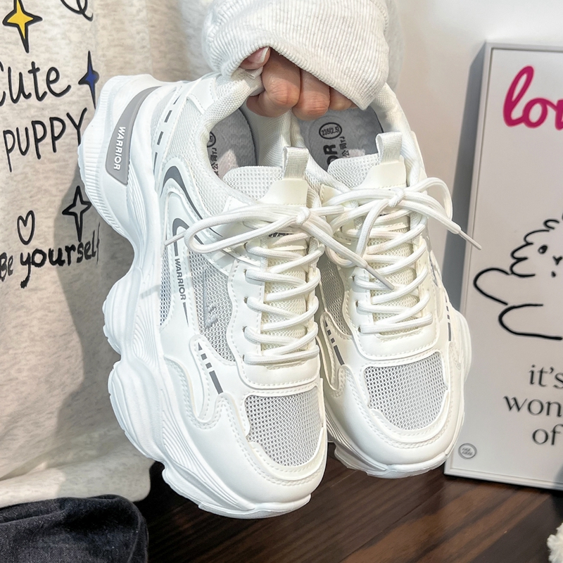 Thick-Soled Dad Shoes for Women - 2025 New Style Mesh Breathable Casual Sneakers - Versatile Soft-Soled White Sports Footwear Thick-Soled Dad Shoes for Women - 2025 New Style Mesh Breathable Casual Sneakers - Versatile Soft-Soled White Sports Footwear