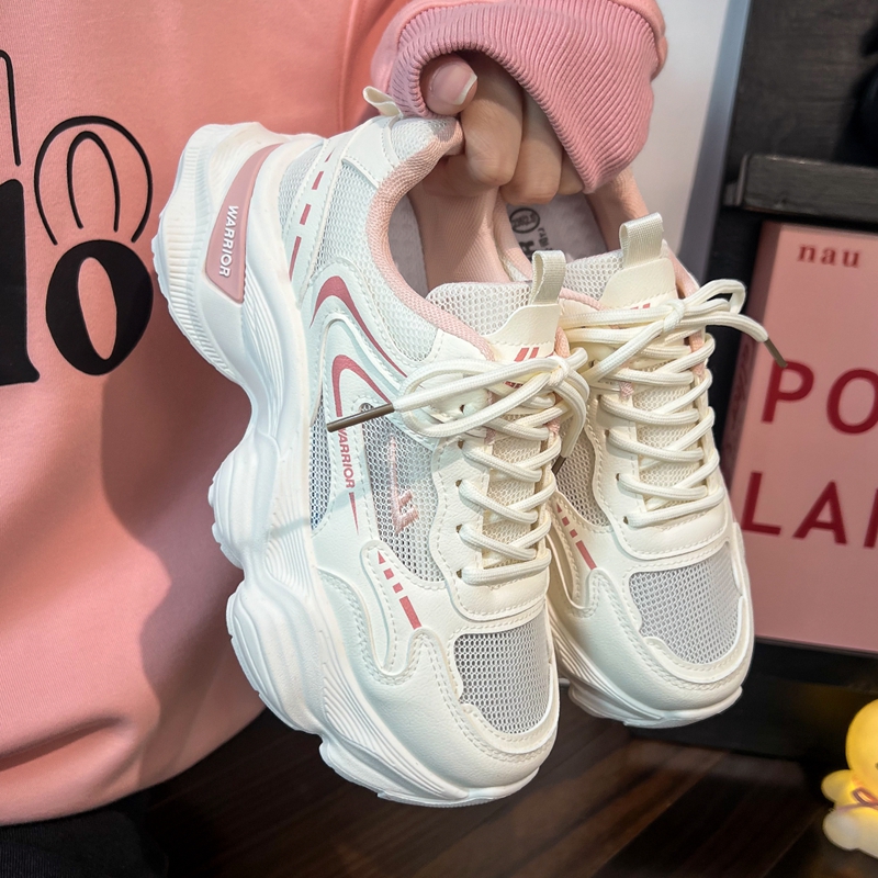 Thick-Soled Dad Shoes for Women - 2025 New Style Mesh Breathable Casual Sneakers - Versatile Soft-Soled White Sports Footwear Thick-Soled Dad Shoes for Women - 2025 New Style Mesh Breathable Casual Sneakers - Versatile Soft-Soled White Sports Footwear