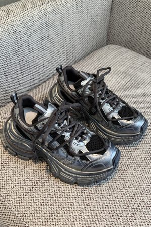 Thick-Soled Dad Shoes for Women - 2025 Spring Casual Outdoor Footwear, Versatile Height-Increasing Sports Sneakers