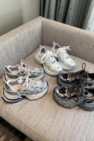 Thick-Soled Dad Shoes for Women - 2025 Spring Casual Outdoor Footwear, Versatile Height-Increasing Sports Sneakers