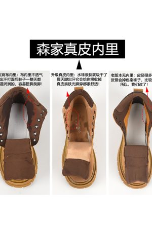 Thick-Soled Genuine Leather Yellow Martin Ankle Boots for Women - Spring & Autumn Short Booties, Sizes 41-43