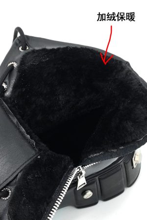 Thick-Soled Martin Boots for Men, Niche Punk Style Zipper Motorcycle Boots, British Big Toe High-Top Shoes, European American Fashion