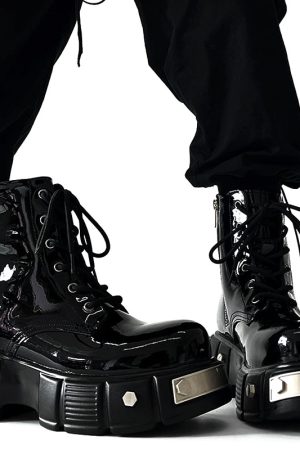 Thick-Soled Martin Boots for Men, Niche Punk Style Zipper Motorcycle Boots, British Big Toe High-Top Shoes, European American Fashion