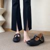 Thick-Soled Retro Sheepskin Mary Jane Shoes with T-Strap, Square Toe Leather Loafers for Women, Height-Increasing Fashion Footwear
