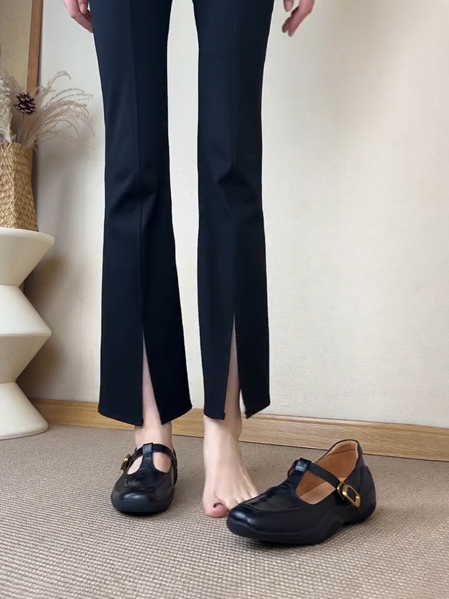 Thick-Soled Retro Sheepskin Mary Jane Shoes with T-Strap, Square Toe Leather Loafers for Women, Height-Increasing Fashion Footwear Thick-Soled Retro Sheepskin Mary Jane Shoes with T-Strap, Square Toe Leather Loafers for Women, Height-Increasing Fashion Footwear