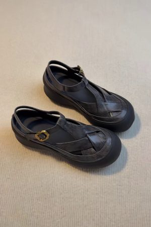 Thick-Soled Sheepskin Open-Toe Sandals for Women - Summer Casual Roman Flats, Versatile Sports Footwear