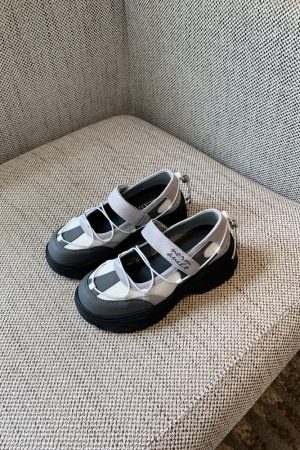 Thick-Soled Velcro Mary Jane Shoes for Women - Breathable Mesh Height-Increasing Casual Flats for Spring/Summer 2025