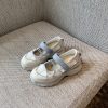 Thick-Soled Velcro Mary Jane Shoes for Women - Breathable Mesh Height-Increasing Casual Flats for Spring/Summer 2025