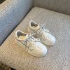 Thick-Soled White Sneakers for Women - 2025 Spring Korean Style Lace-Up Casual Board Training Shoes
