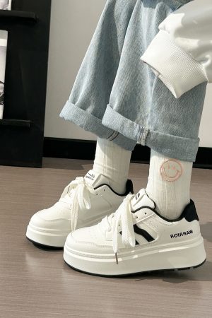 Thick-Soled White Sneakers for Women, 2025 Summer Style, Breathable Big Toe Design, Versatile Footwear for Female Students