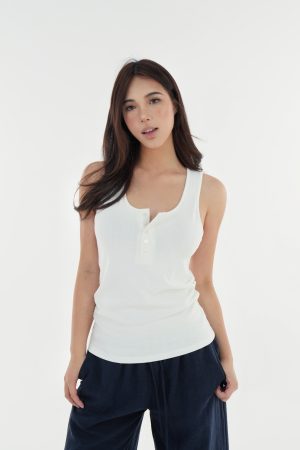 Three-Color Henley Neck Sleeveless Vest - Casual Summer Top, Stylish Layering Piece, Versatile Fashion Essential