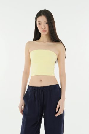 Three-Color Nude Feel High-Elastic One-Piece Bandeau Swimsuit - Trendy Summer Beachwear