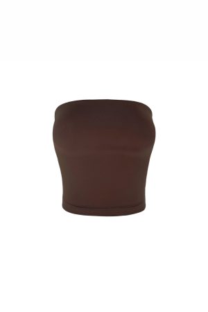 Three-Color Nude Feel High-Elastic One-Piece Bandeau Swimsuit - Trendy Summer Beachwear