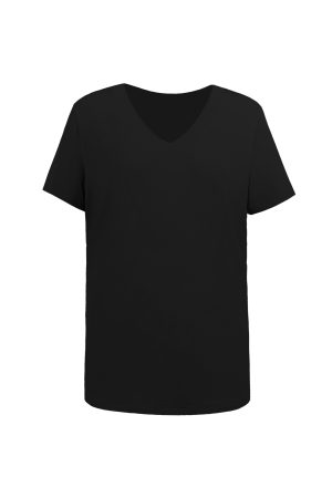 Three-Color V-Neck Loose T-Shirt - Dropped Shoulder, Cool Feel Stretch Top for Casual Style