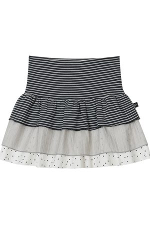 Three-Piece Women's Summer A-Line Polka Dot and Striped Pleated Cake Skirt - Trendy Patchwork Design for a Chic Look